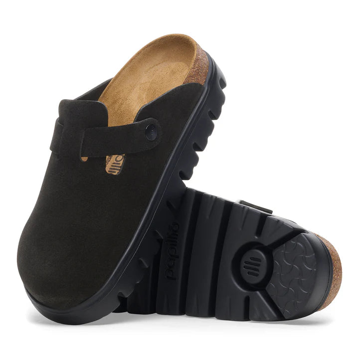 Birkenstock Boston Chunky Black Suede