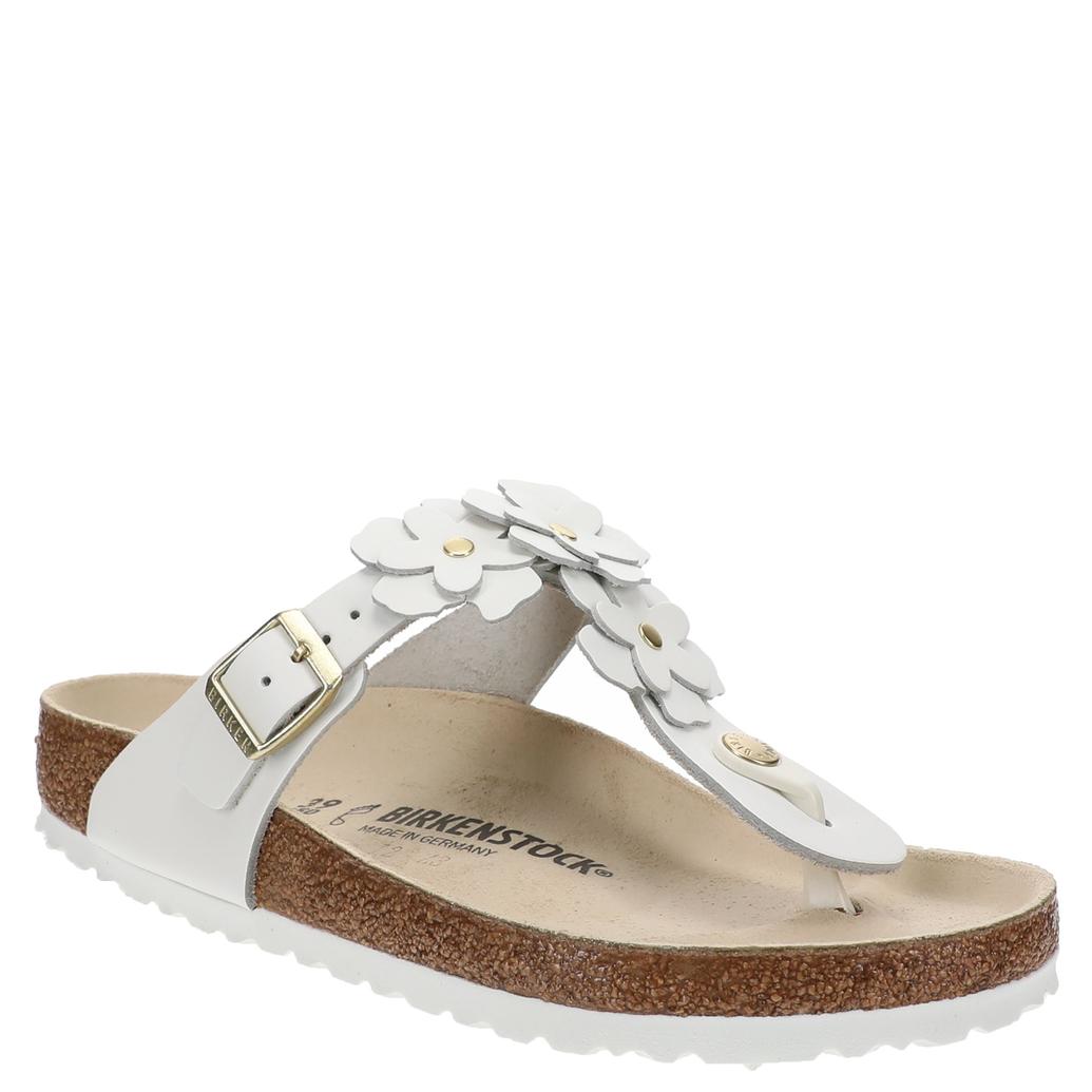 Birkenstock Gizeh Flowers White Leather