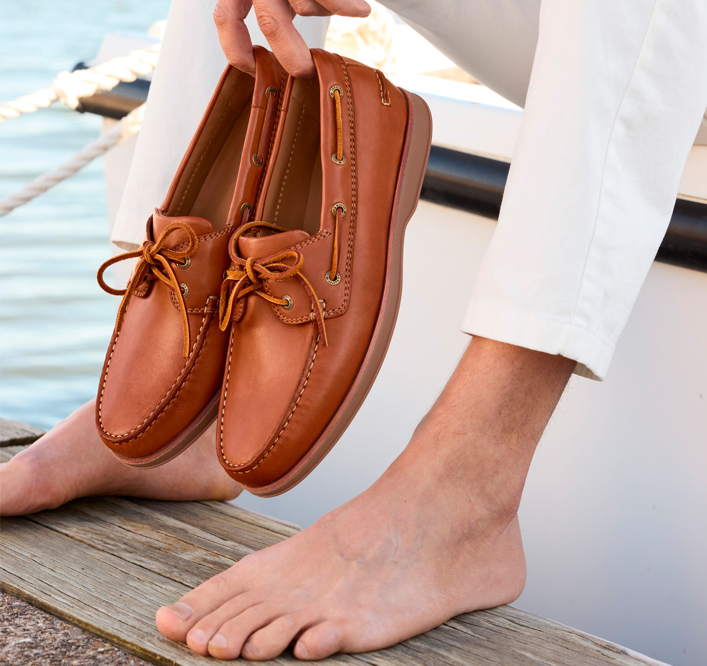 Monaco 2-eye Boat Shoe Tan