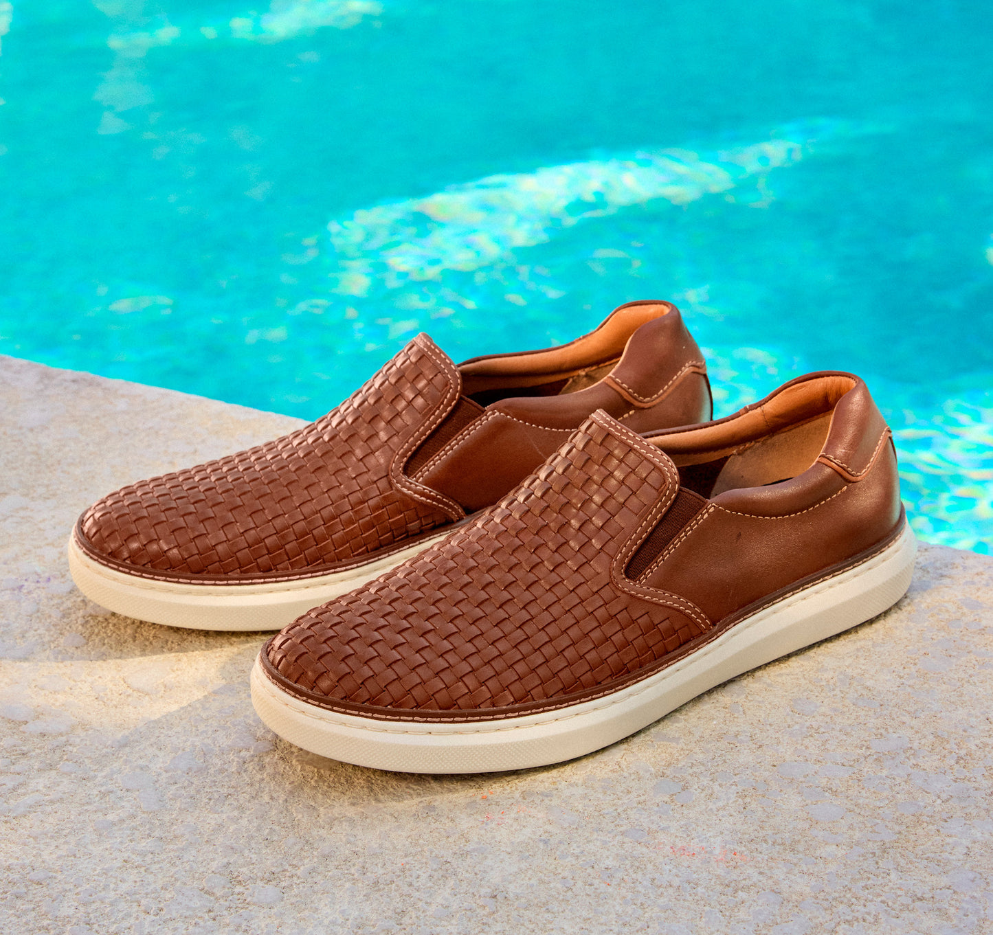 Johnston & Murphy McGuffey 2 Woven Slip-on Tan