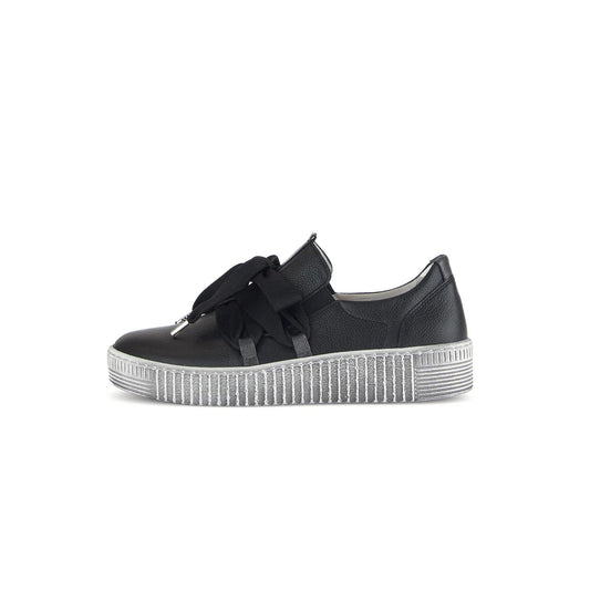 Gabor Bow  Sneaker Smoky Black Leather