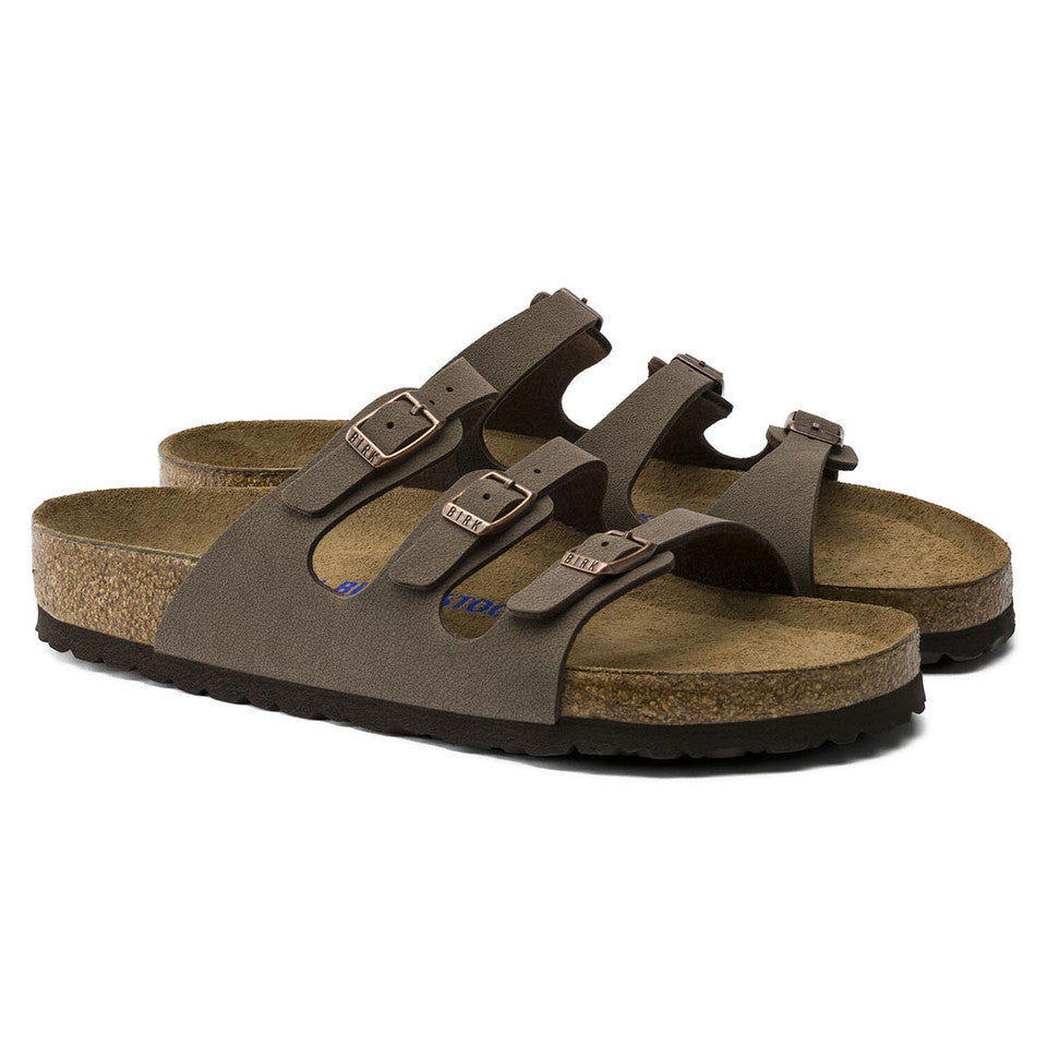 Birkenstock Florida Mocha Birkibuc Soft Footbed