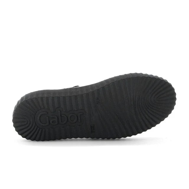 Gabor Double Zip Platform Sneakers Black Patent
