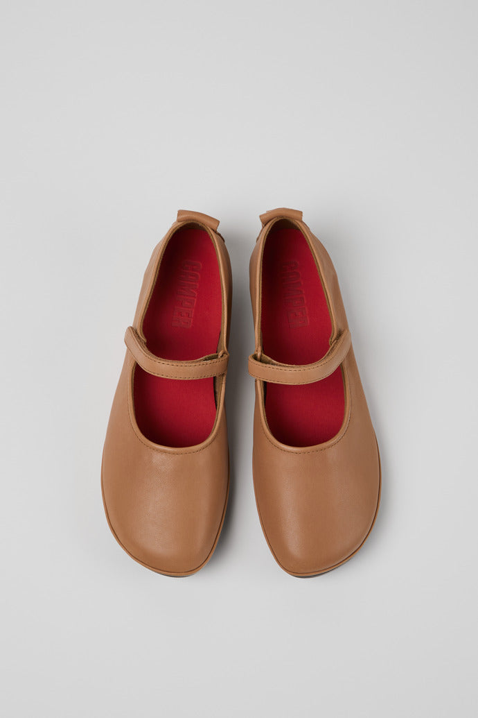 campers shoes Camper Right Mary Jane Nude Leather – Footprints Ann Arbor