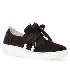 Gabor Bow Sneaker Black Nubuck