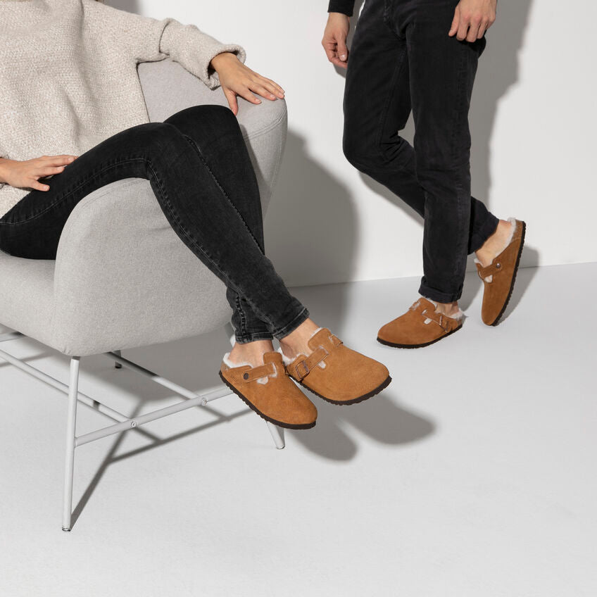 Birkenstock Boston Shearling Mink Suede