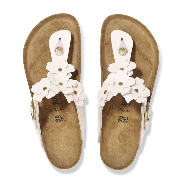 Birkenstock Gizeh Flowers Light Rose Leather