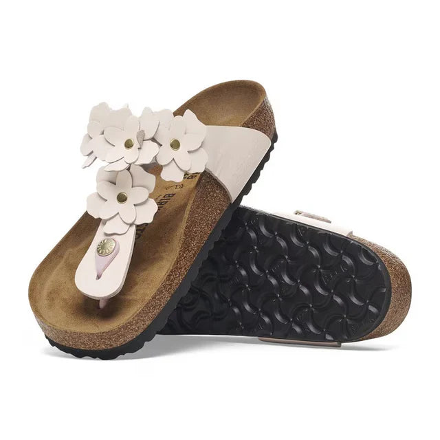 Birkenstock Gizeh Flowers Light Rose Leather