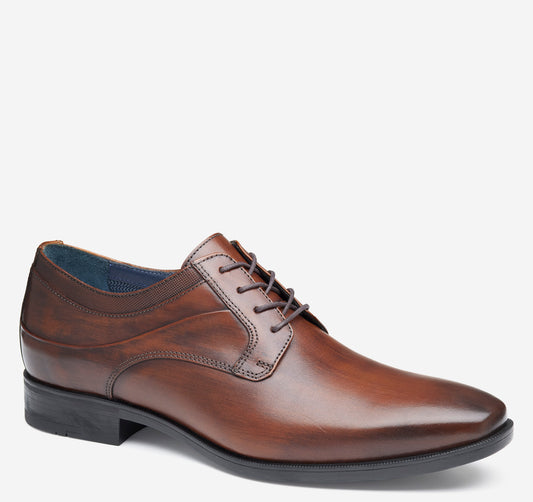 Johnston & Murphy Gibbons Plain Toe Mahogany