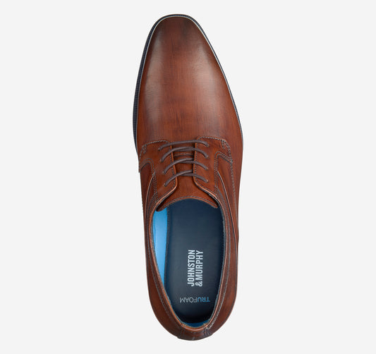 Johnston & Murphy Gibbons Plain Toe Mahogany