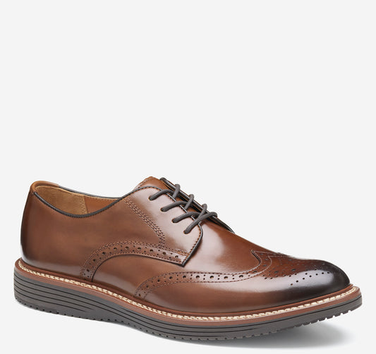 Johnston & Murphy Upton Wingtip Tan Full Grain