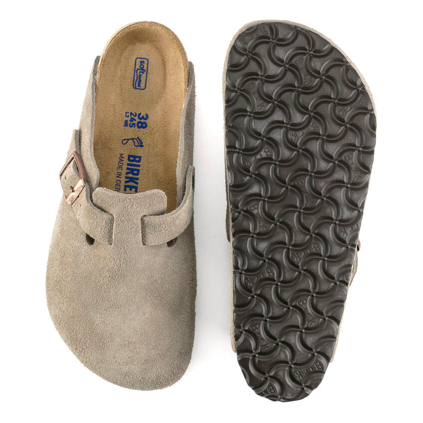 Birkenstock Boston Soft Footbed Suede Taupe