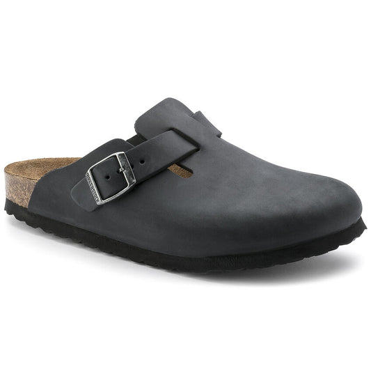 Birkenstock Boston Black Oiled Original Footbed