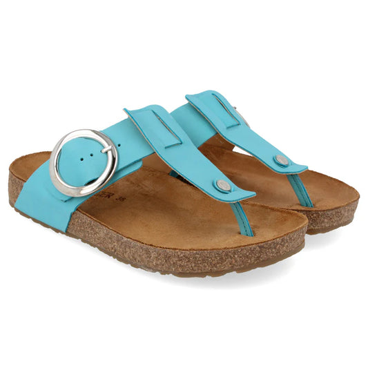 Haflinger Corinna Round Buckle Turquoise Nubuck
