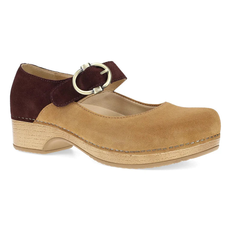 Dansko Bonny Mary Jane Tan/Mulberry Burnished Nubuck