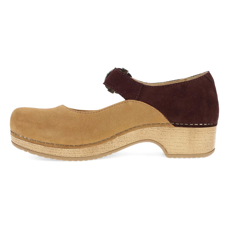 Dansko Bonny Mary Jane Tan/Mulberry Burnished Nubuck