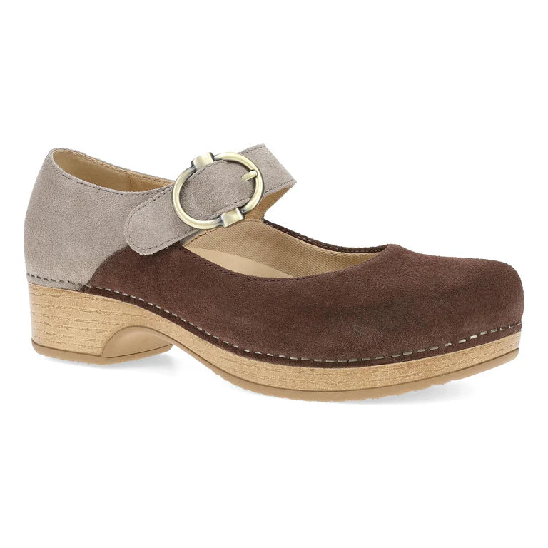 Dansko Bonny Mary Jane Chocolate/Taupe Burnished Nubuck