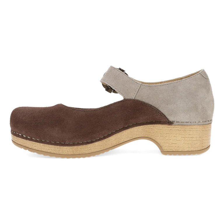 Dansko Bonny Mary Jane Chocolate/Taupe Burnished Nubuck