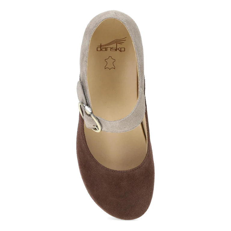 Dansko Bonny Mary Jane Chocolate/Taupe Burnished Nubuck