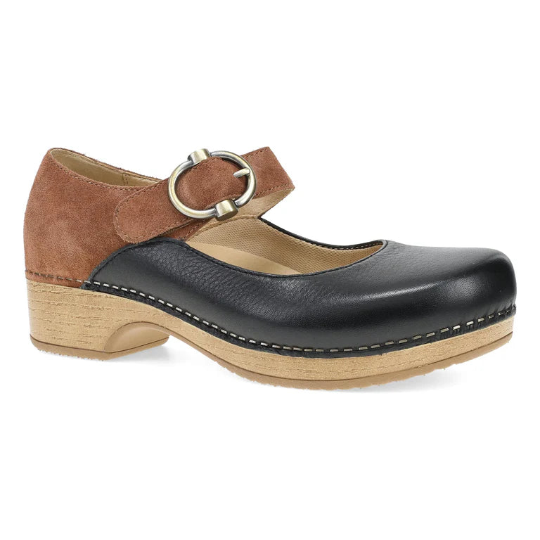 Dansko Bonny Mary Jane Black/Luggage Burnishe Nubuck