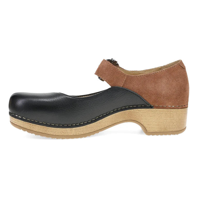 Dansko Bonny Mary Jane Black/Luggage Burnishe Nubuck
