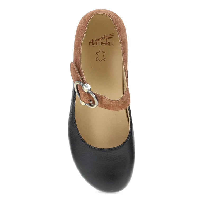 Dansko Bonny Mary Jane Black/Luggage Burnishe Nubuck