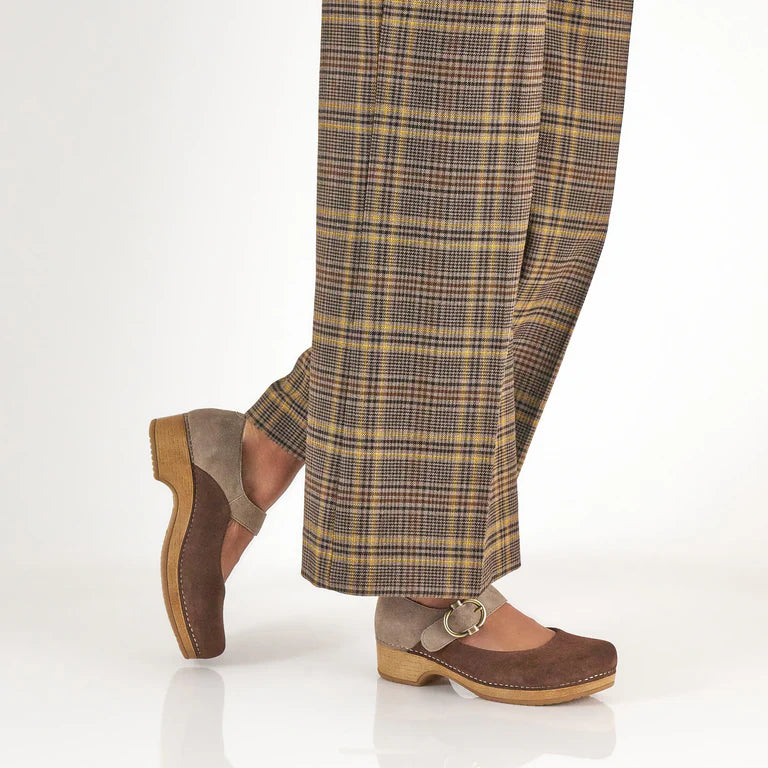 Dansko Bonny Mary Jane Chocolate/Taupe Burnished Nubuck