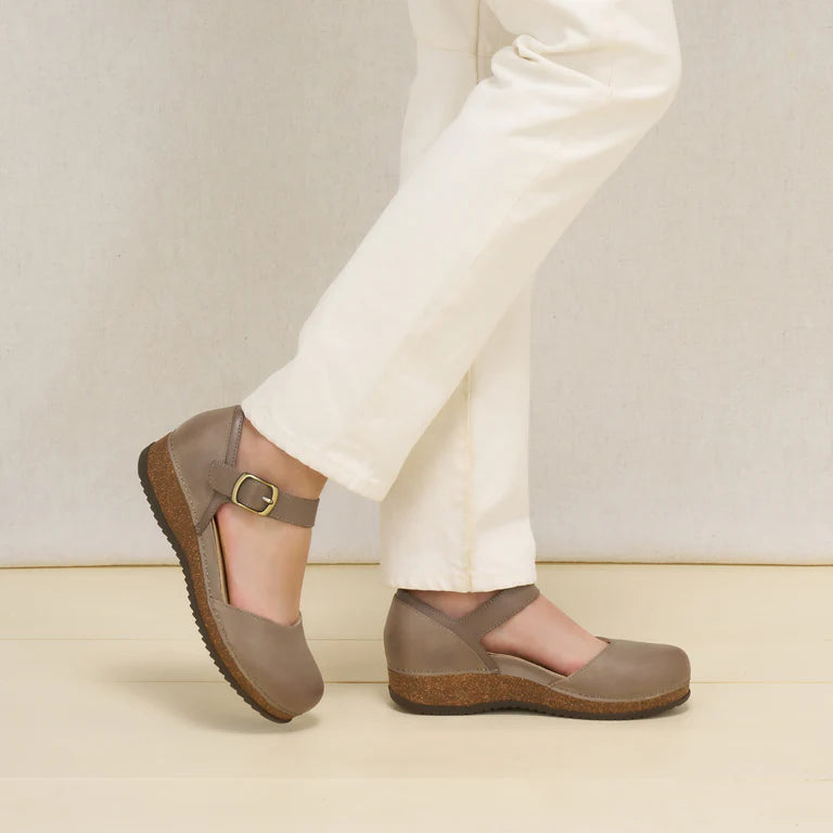Dansko Mae Taupe Burnished Suede