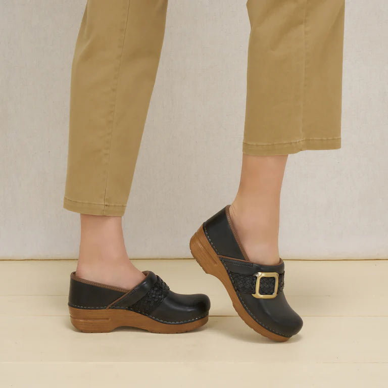 Dansko Pro Braided Clog Black Leather