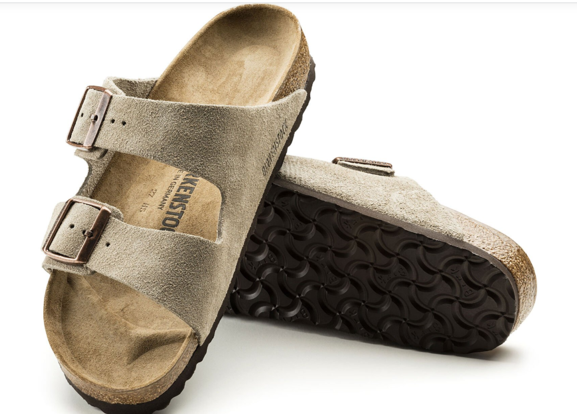 Birkenstock Arizona Taupe Suede Original Footbed