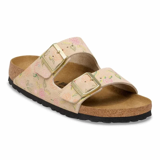 Birkenstock Arizona Flower Print Sandcastle Suede