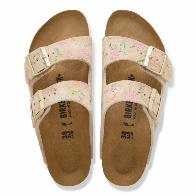Birkenstock Arizona Flower Print Sandcastle Suede