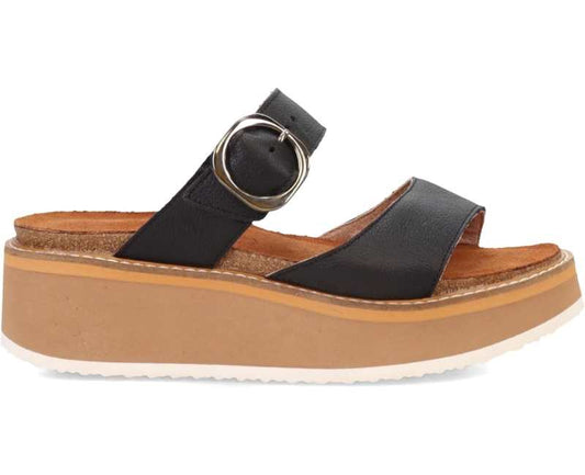 Naot Halvah Black Soft Leather w/Camel sole