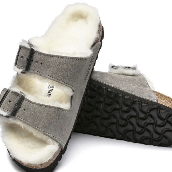 Birkenstock Arizona Shearling Stone Coin